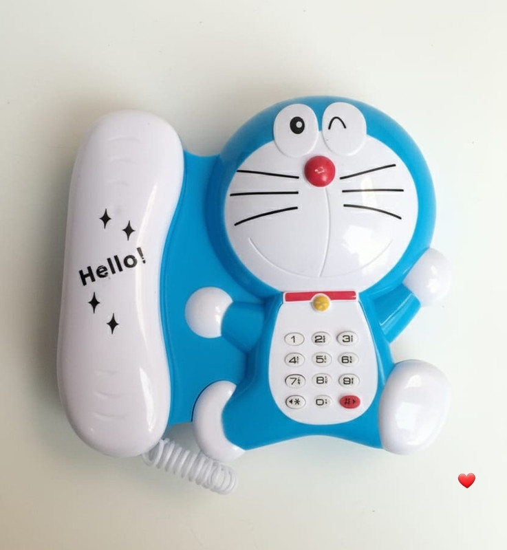 Maa Momai Toys Doremon Character Toy Telephone with Sound Buttons Educational Play Phone(Blue)