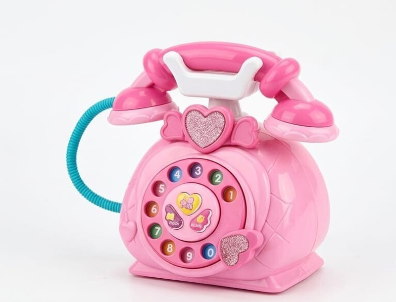 KABY Pink Retro Dial Toy Telephone(Pink)