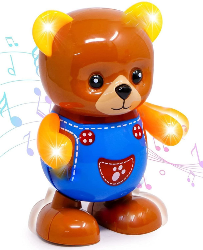 Purple beats Dance Bear Swinging Bear Light Music Dance Happy Bear Toy Action Figure Dancing(Multicolor)