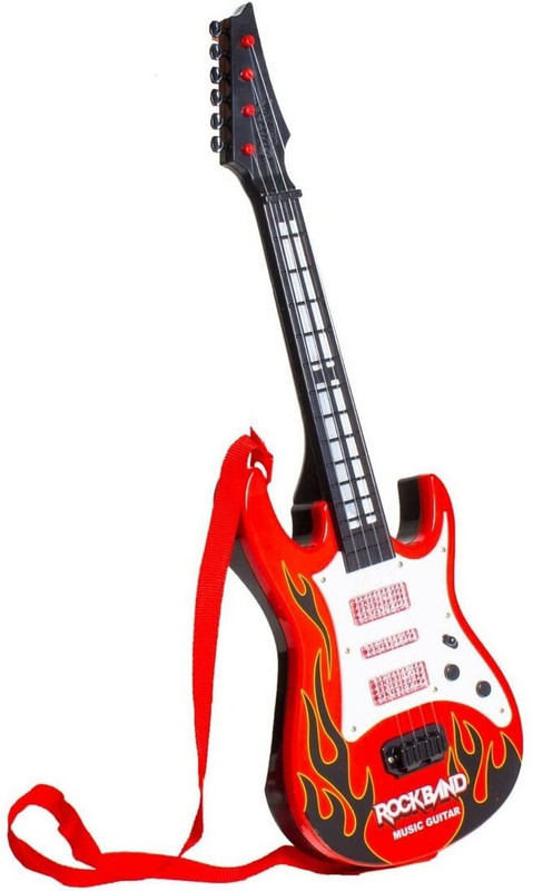 Lattice Red Rockband Musical Instrument Guitar Toy for Kids Boys Kids(Multicolor)