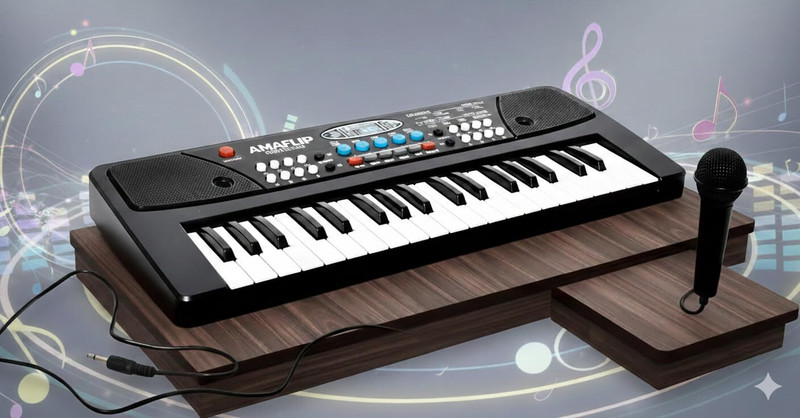 NIYAMAT Bikfun BF-430A1 37 Keys Electronic Keyboard Piano with Microphone | USB Powered(Multicolor)