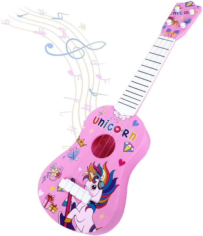Goshoppe Enter Guitar Toy 4-String Acoustic Music Sound Toys Best Gift(Multicolor)