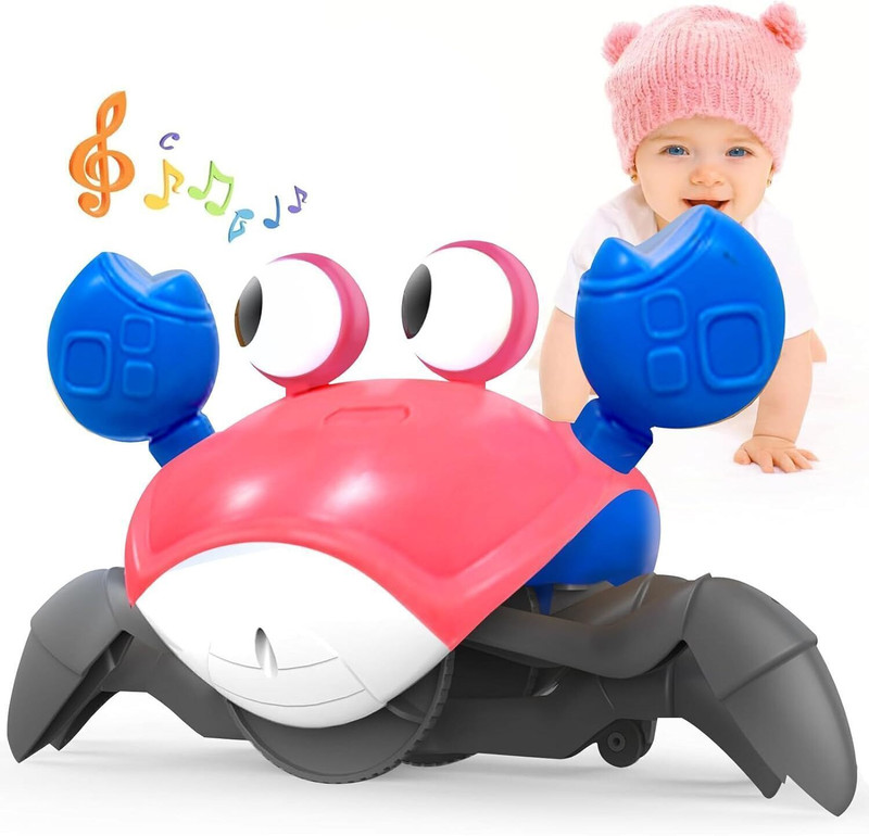 Wembley Baby Toy Crawling Crab Toy Infant Toddlers Tummy Time Dancing Musical Moving Toy(Multicolor)