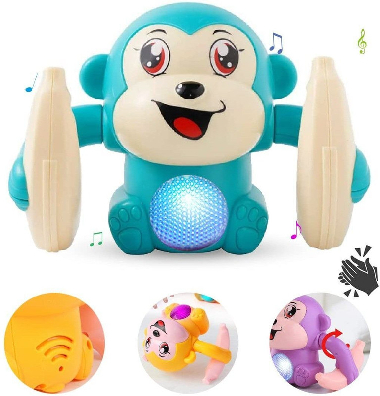 Wembley 360 Degree Spinning Rolling Tumble Banana Monkey Toy with Sound & Light Toy(Multicolor)