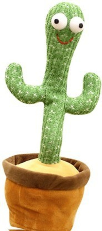 FASTFRIEND Funny Wriggle Doll Talking Game Singing Plush--Recording Musical Dancing Cactus(Green)
