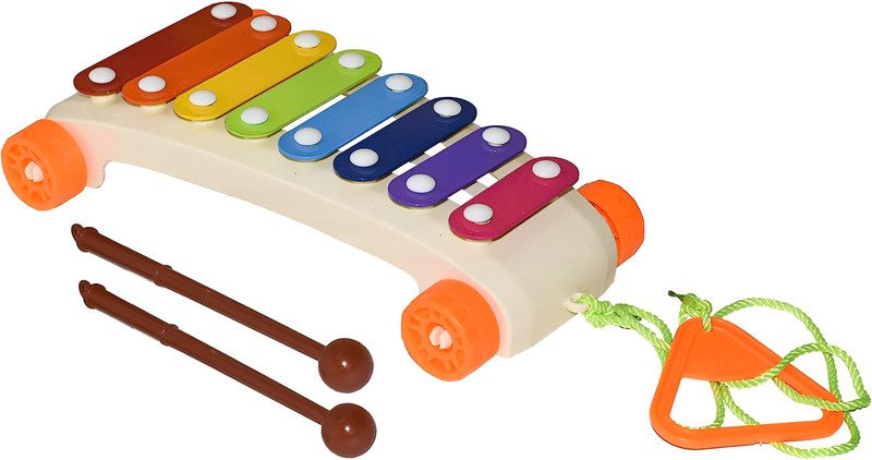 Zuurvi Colorful 8 Different Tones Pull Along Car Xylophone Toy with Wheels for Kids(Multicolor)