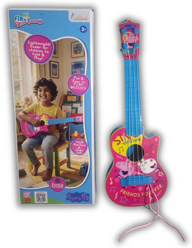Kriiddaank Peppa Pig Guitar (Small) - Adjustable String Tensions, Fingerstyle Tab(Multicolor)