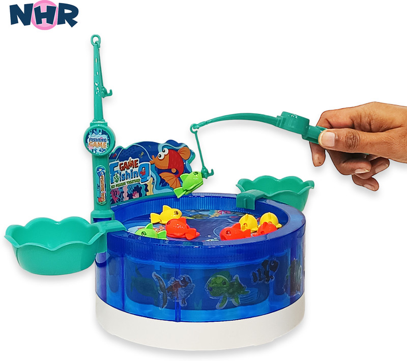 AlvexToys Fishing Game Toy for Kids Boys and Girls Fish Catching Game Educating Fun Gift(Blue)