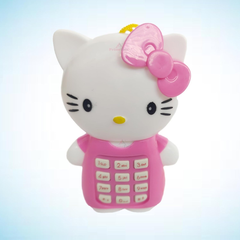 Maa Momai Toys Cute Kitty Musical Toy Phone for Kids with Light Sound Buttons & Strap(Pink)