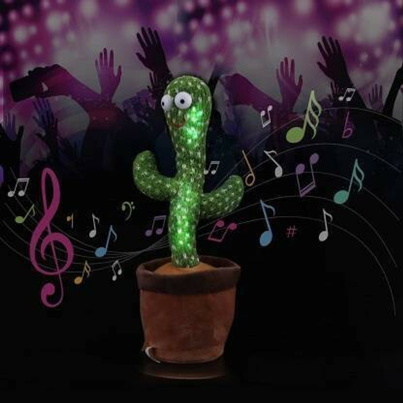 SALEOFF DANCING SINGING MUSICAL TREE GREEN CACTUS(Green, Brown)