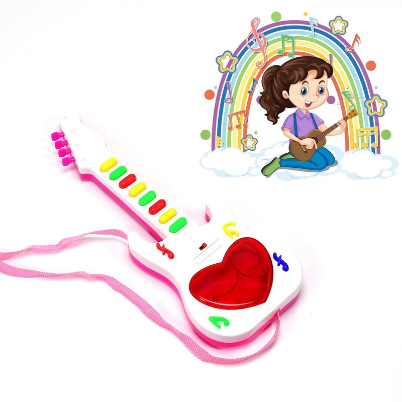 Lacasada Mini Toy Guitar for Children - Kids Handheld Musical Electronic - Plays Music(Multicolor)