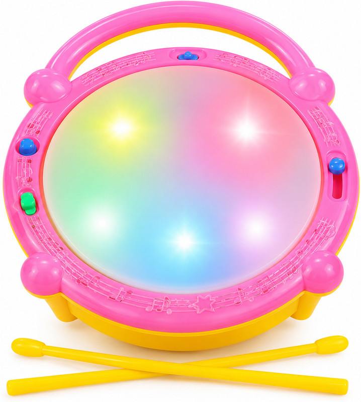 THE BACHAT BAZAR Multifunctional Musical Drum Toy(Pink, Multicolor, Yellow)