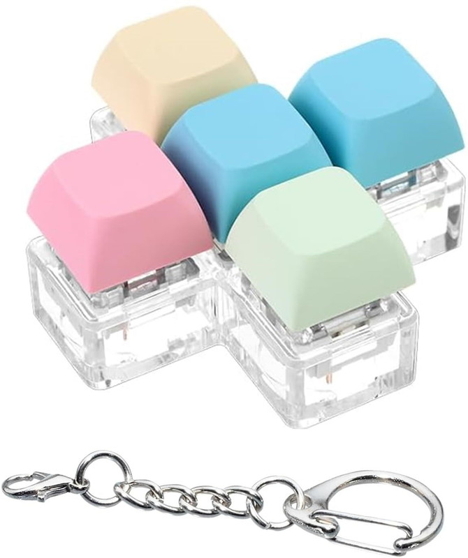 Geggal 9-in-1 Colorful Keyboard Fidget Toy for Adults – Stress Relief Keychain(Multicolor)