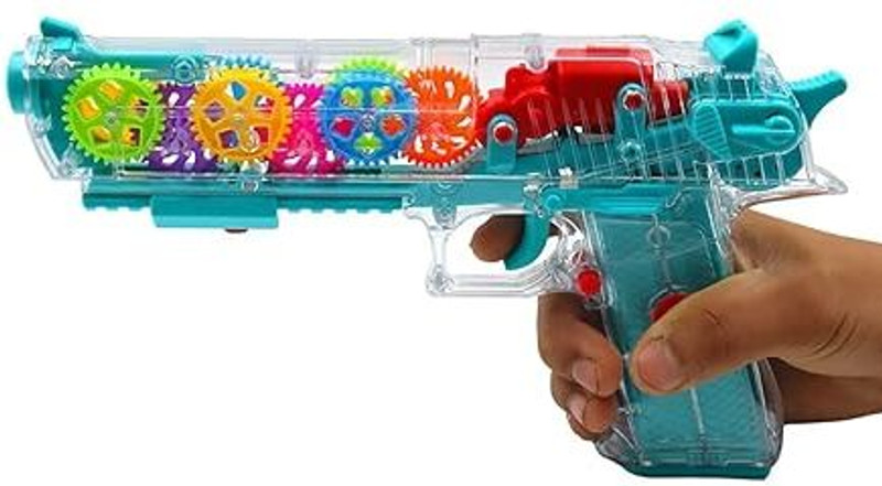 Myrra Transparent Gear Light Gun Available with Light, and Sound(Multicolor)