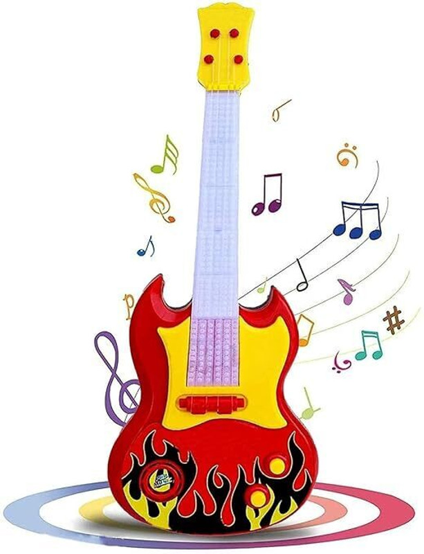 Kmc kidoz Music Toy Guitar Battery Operated Music and Lights Rock Band Guitar for Kids 1 pcs(Multicolor)