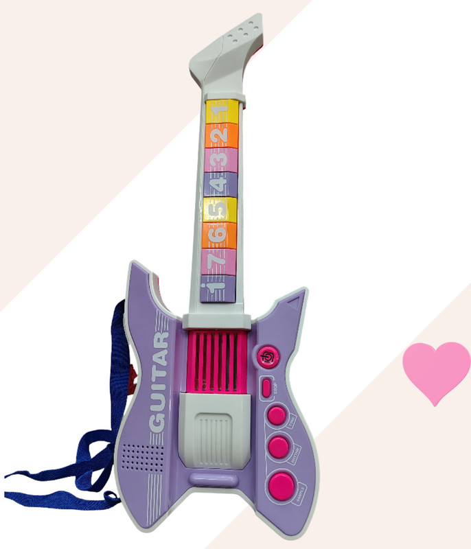 Bravia lights & Sound Style Music Guitar Musical Instrument Set For Kids birthday gift(Pink, White)