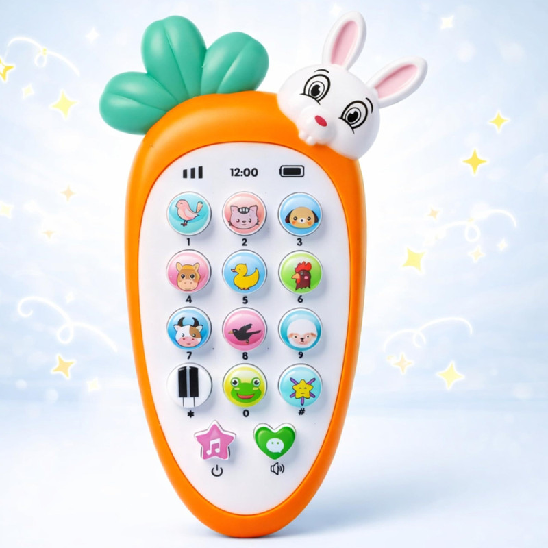 ARVANA Baby Rabbit Musical Mobile Phones Toys with Light and Animal Sound Toys(Orange, Multicolor)