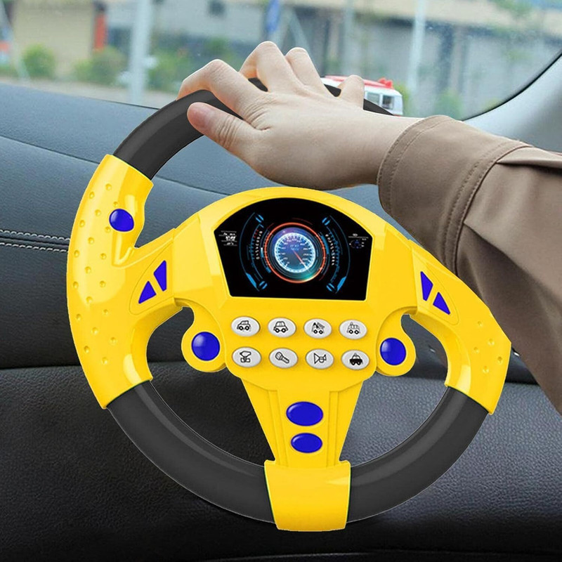 SKYBUCKET Steering Wheel Toy Kids Driving Simulator Musical Sound Light Play Toy(Multicolor)
