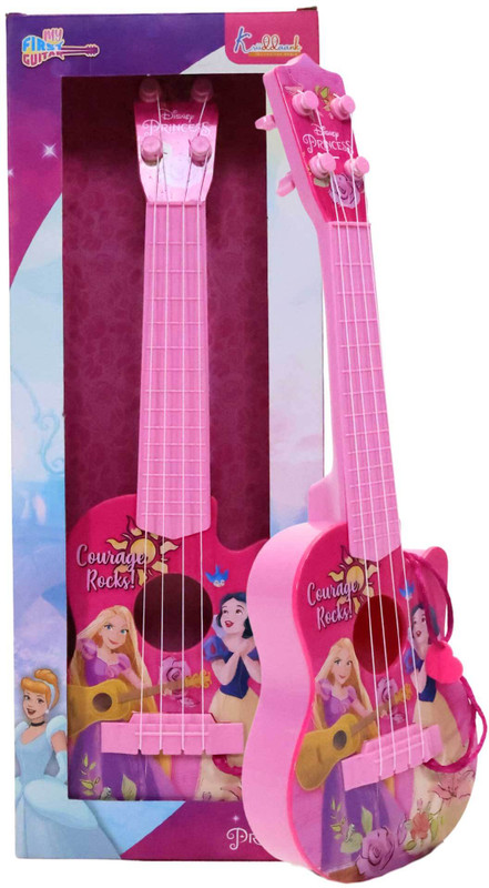 Kriiddaank Disney Princess Theme Guitar (Small) Battery-Powered with Light, Educational(Multicolor)