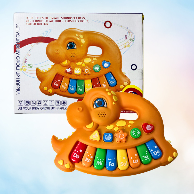 Planet of Toys Baby Musical Learning Keyboard with Colorful Lights & Sounds Fun & Educational(Orange)