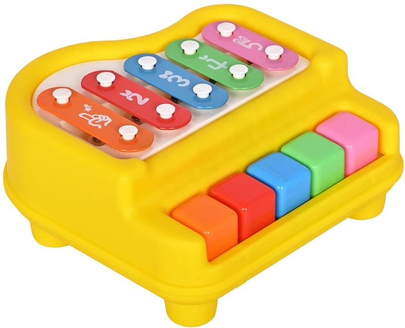 DISILA TRADERS Musical 2 in 1 Xylophone Piano Toy for Kids | No Battery Required(Multicolor)