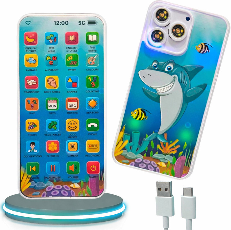 D P Educational Rechargeable Phone Toy for Kids 2-12 Years Musical Mobile Toys Baby(Blue)