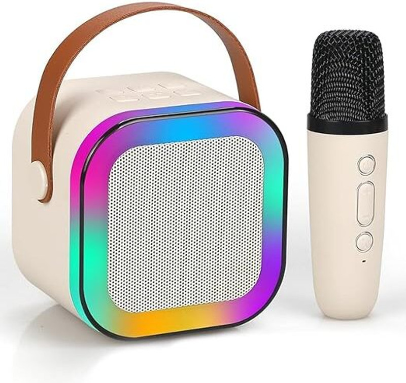 RUSHITA Portable Karaoke Bluetooth Speaker with Mic (Multicolor)(Pink, Blue, Grey)
