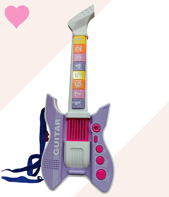 Bravia Toy's & Gift Plastic Ele String Decor Musical Instrument Educational Toy Guitar(Pink, White)