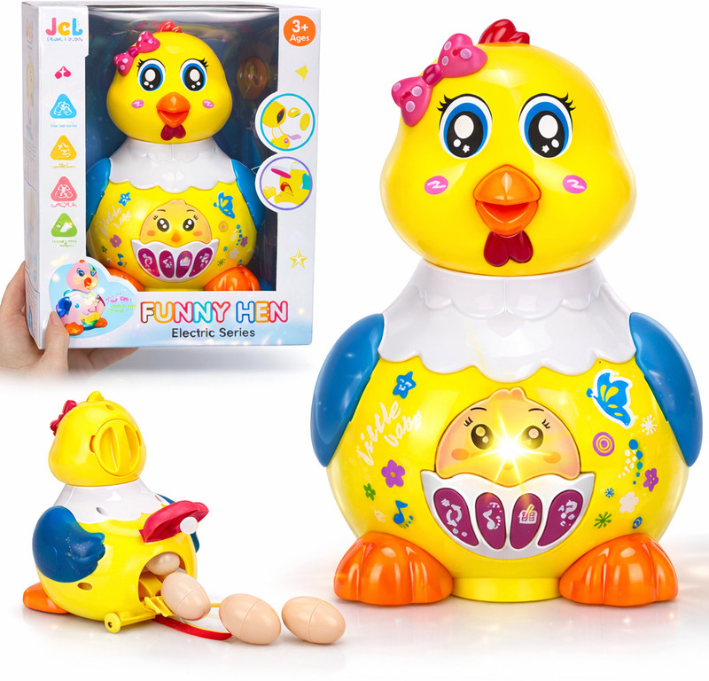 Toyify Musical Toy Hen | Lights & Sound for baby | Electric chicken Laying Eggs(Multicolor)