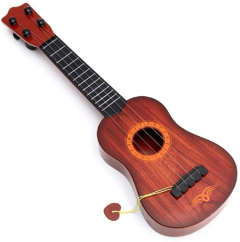 MY BABY LOVE A PERFECT CARE Kids Guitar Toy, Adult 4-String Acoustic Music Learning Toys(Brown, Black)