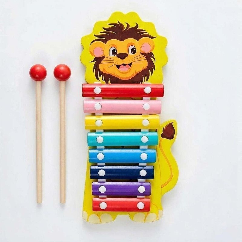 Toyjos Musical Xylophone with 2 Wooden Metal for Toddlers-Fun & Educational(Multicolor)
