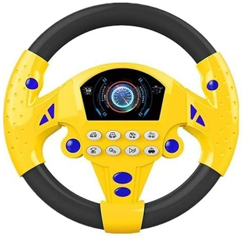 OPINA Steering Wheel Toy Simulate Driving Car Copilot Musical Educational Toy(Multicolor)