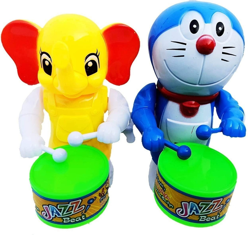 Maa Momai Toys Jazz Beat Twin Drummer Set(Blue, Yellow)