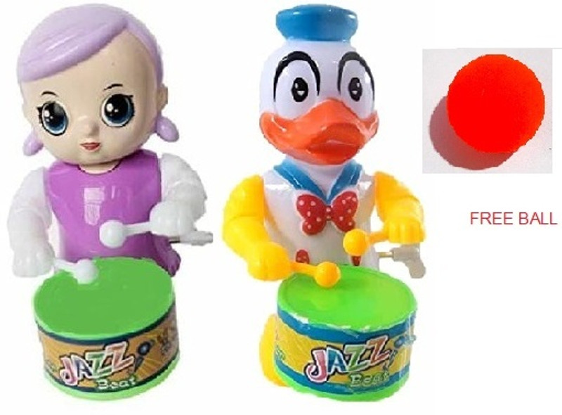 RS Toys Duck Drum Baby Toys for Kids Toys Sound Toys With Free Ball toys.(Multicolor, White, Pink)