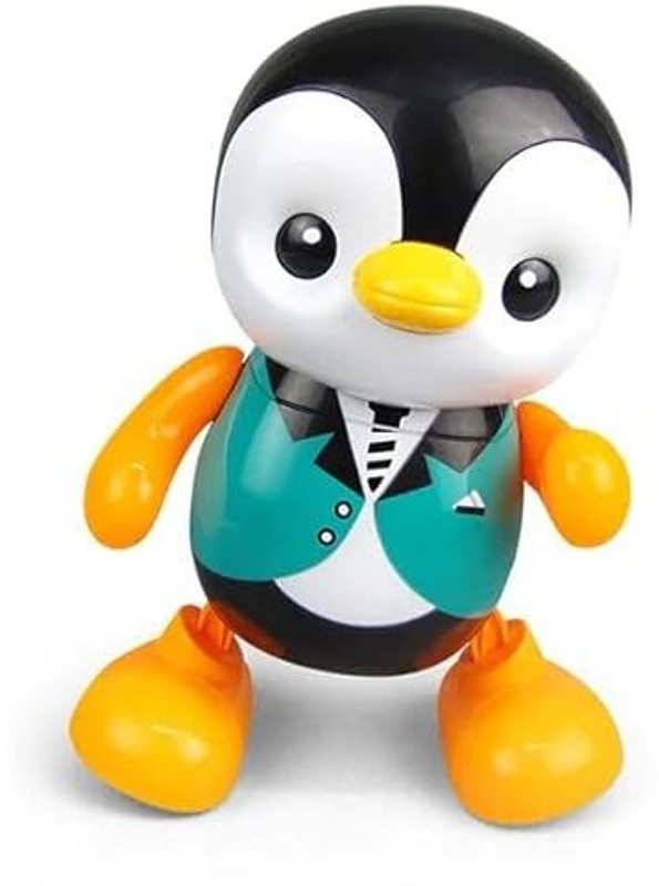 the pampam Dancing Penguin Toy, Interactive Musical Toy with Teal Vest(White, Yellow)