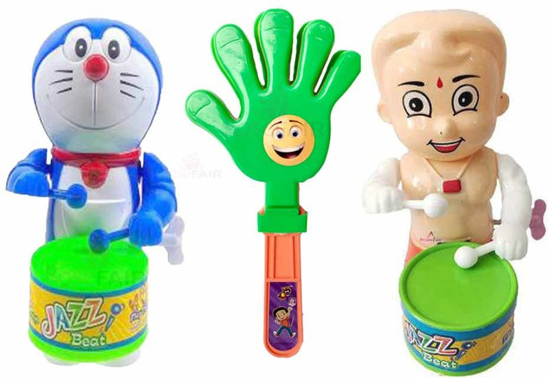 PRIMEFAIR Key Operated Cute Drummer Toy with Noisemakers Favors Concert Hands Clapping Toy(Multicolor)
