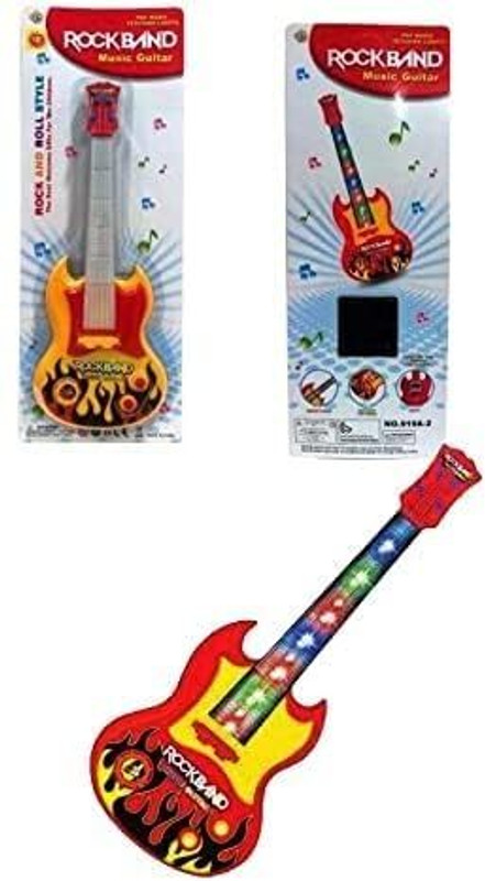 IJAYTOYS Best Small Rock Band Musical Guitar Toy with Pop Music and Lights for Kids(Multicolor)
