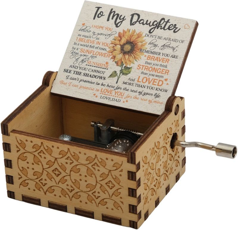 Store2508 Wooden Vintage Music Box – To My Wife Gift for Wife You are My Sunshine Melody(Multicolor)