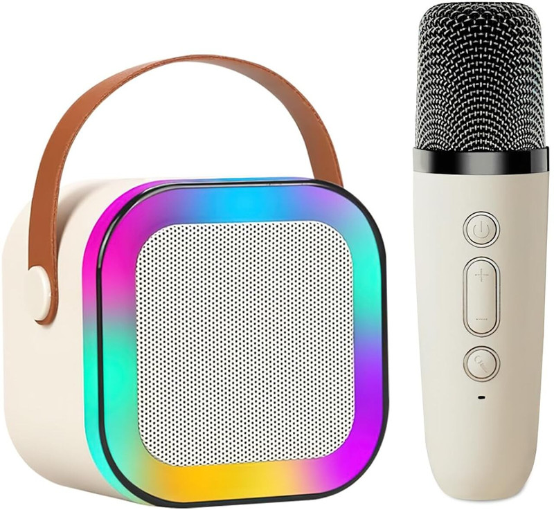KomalSG Wireless Light Speaker with Mic Meetings, Parties with Carrying Handle/Echo(Multicolor)
