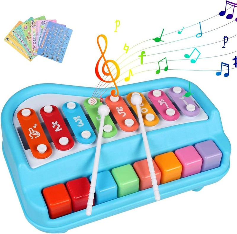 VWretails Xylophone Musical Toys for Kids for fun (8 Scale)(Blue, Red, Yellow)