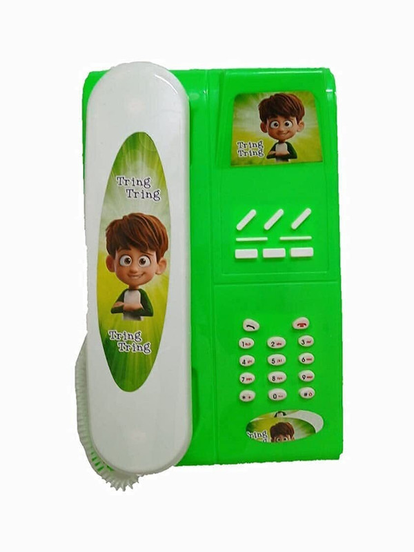 HK Toys Baby Landline Phone Toys For Toddler 1 2 3 4 Year Old, (Random color send)(Green)