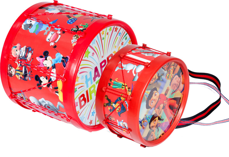 khushi enterprise Musical Drum Combo Small ( 17.4 x 9.2 cm, 250 g ), Big ( 22.3 x 17 cm, 485 g )(Red)