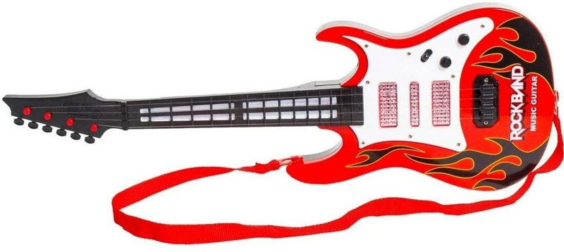 KidsCorner 4 String Rockband Guitar Toy for Kids with Cool Lights and Dynamic(Multicolor)