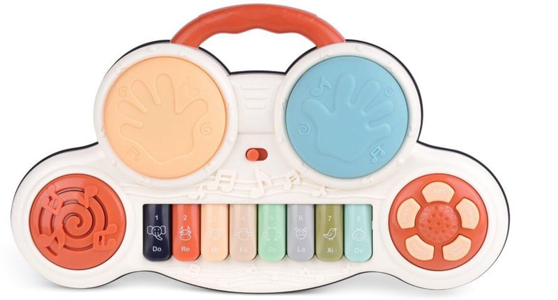 EDENGLOW Musical Piano Keyboard Toy for Kids with Drum Pads(Multicolor)