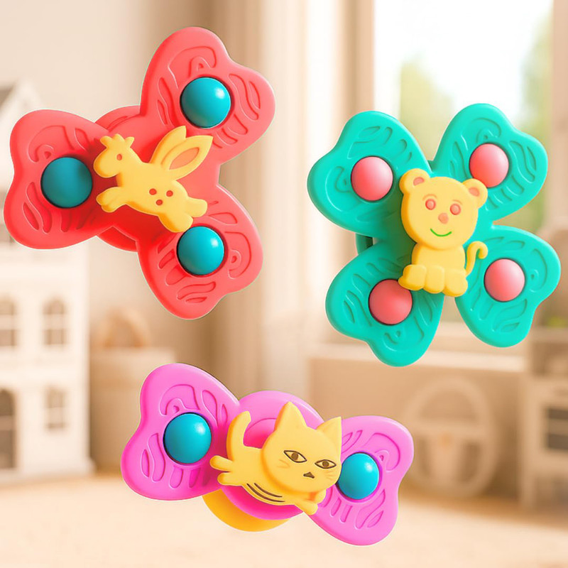 ADTOO Baby Spinner Toy Set of 3 | Bath Toys & Water Toys for Kids Babies & Toddlers(Multicolor)