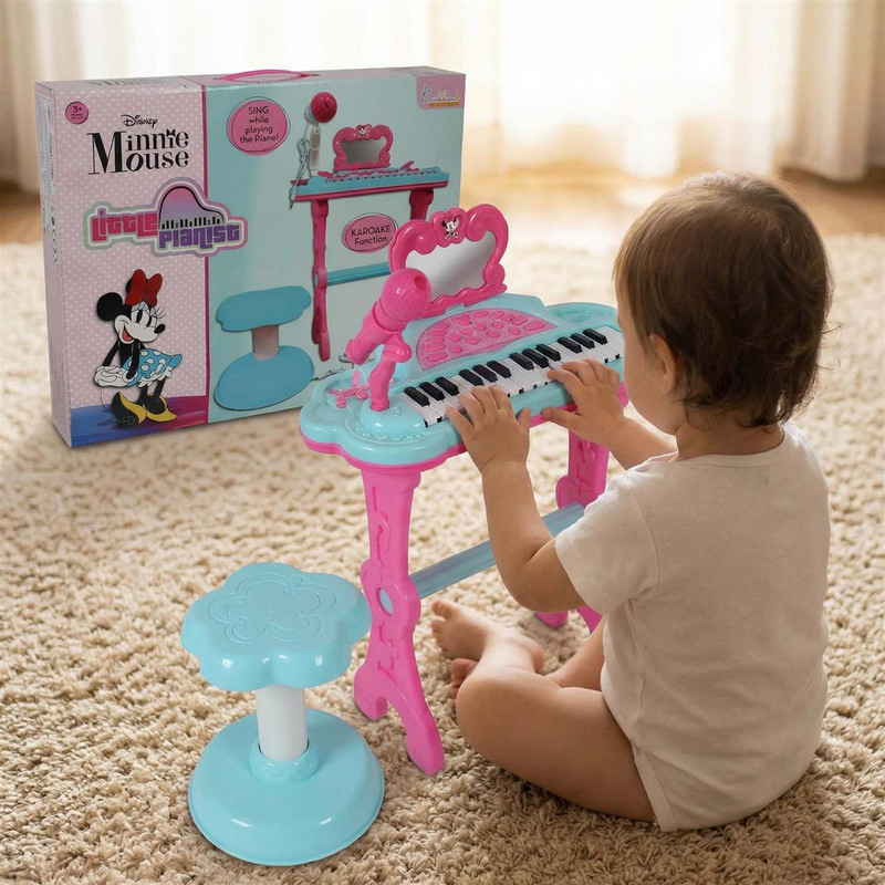 Kriiddaank Minnie Keyboard Piano-37 Keys - 37 Scale Organ Keys, 8 Rhythms, 8 Instrument S(Multicolor)
