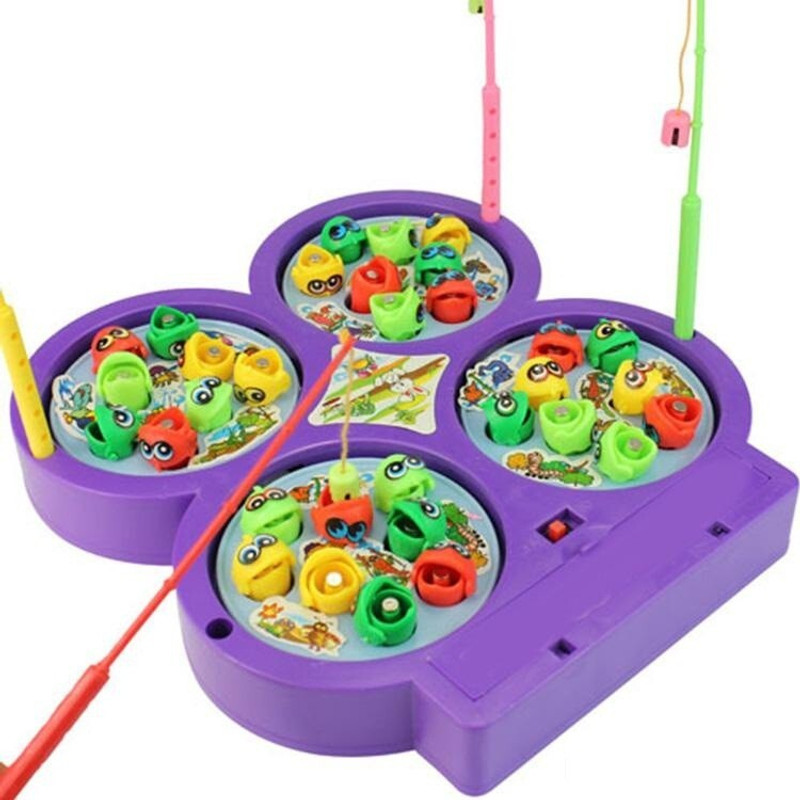 iChoice Kids Fish Catching Game with Sound, Fishing Game 32 Pieces Fish & 4 Fishing Rod(Multicolor)
