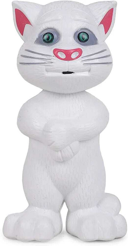 SOPALI Talking Tom Cat Story Recording, Music, Voice, Stories Toy for Kids(White)
