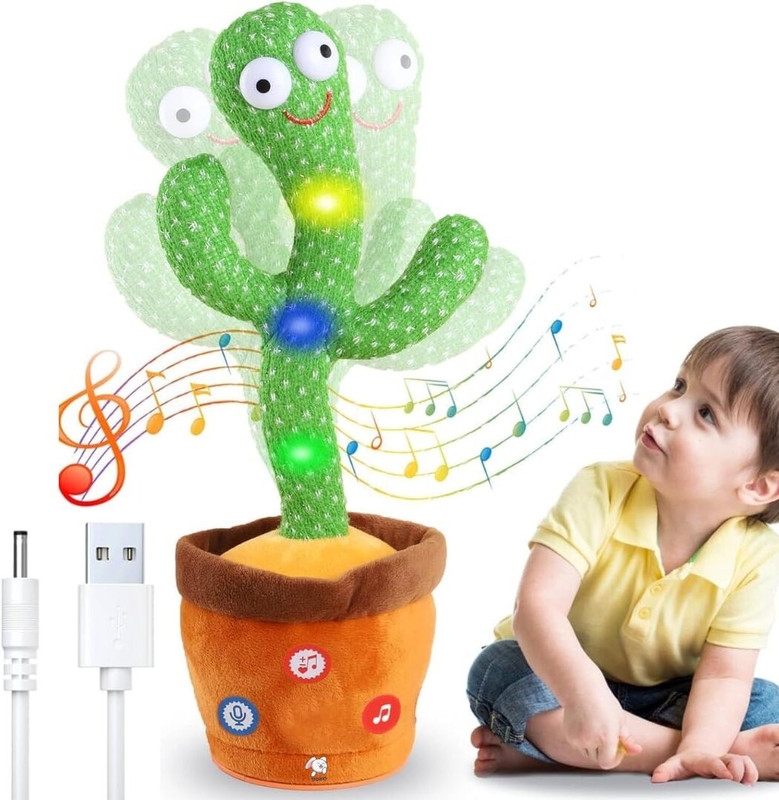 SABIRAT Rechargeable Cactus Toy for Kids Musical Dancing, Speaking Cactus Toy for Babies(Green)