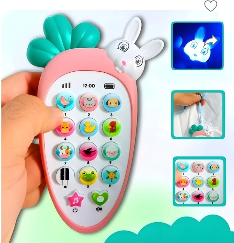 SJVJ Baby Phone Toy for 1 2 3 Year Old with Light, Music Baby Toddler Kids(Multicolor)